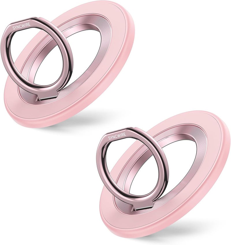 Syncwire Magnetic Phone Ring Holder for MagSafe [2 Pack] - Magnet Cell Phone Grip Stand Finger Ring Kickstand Two-Sided Magnetic Compatible with iPhone 17 Pro Max 16 15 14 13 12 MagSafe Accessories - Image 1